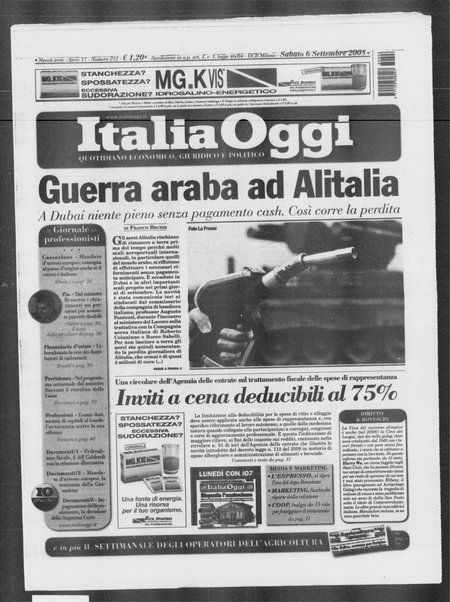 Italia oggi : quotidiano di economia finanza e politica